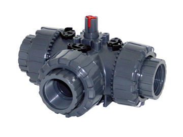 Compact 3 Way Electric Actuated ISO5211 PVC Ball Valve