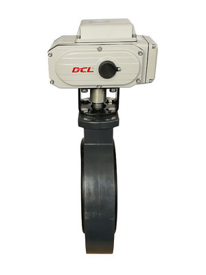 DN250 Electric Actuated Butterfly Valve Wafer Type PVC Butterfly Valve