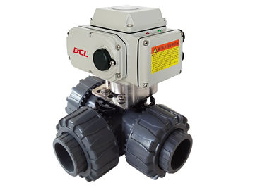 3 راه کامپکت الکتریکی عمل ISO5211 PVC شیر توپ